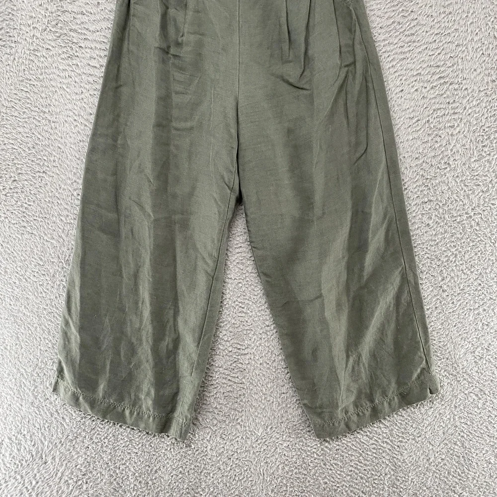 Wilfred Jumpsuit Womens 0 Aritzia Brax V Neck‎ Wide Leg Cutout Linen Ankle